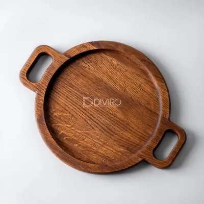 Деревянный поднос с ручками из дуба (33×25 и 38×29 см)